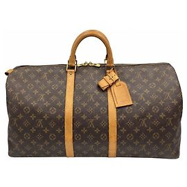 Louis Vuitton Sac Keepall Monogram Canvas Boston Bag Tote Brown Marron