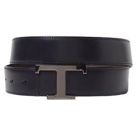 Tod's Timeless Logo Ledergürtel Blau