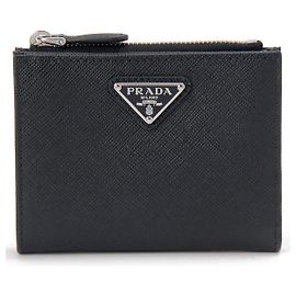 Prada Cartera de piel Saffiano Negro