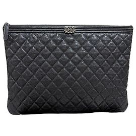 Chanel Clutch Boy Preta Large Preto