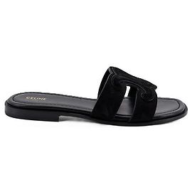 Céline MULE TRIOMPHE EN VEAU SUÈDE Noir