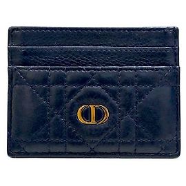 Dior Tarjetero azul marino Azul