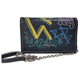 Balenciaga Borsa a tracolla con catena Graffiti Bazaar Nero