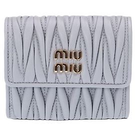 Miu Miu Small Matelasse Nappa Leather Wallet Brown