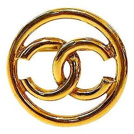 Spilla Chanel CC Oro in Metallo D'oro