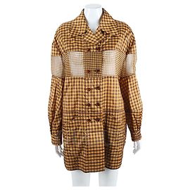 Fendi Silk Jacket Yellow Brown Brown