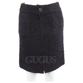 Gonna in tweed Chanel nera Nero