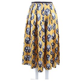 Gucci Seidenrock Gelb Multicolour Gelb