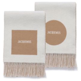 Jacquemus Cachecol de Jacquard com Logótipo e Franjas Prata