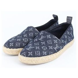 Louis Vuitton Espadrillas in Denim Monogram Blu Multicolore