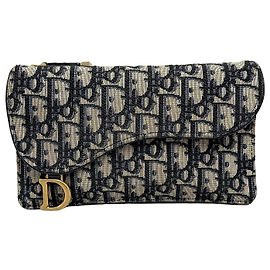 Dior Cartera larga con cremallera Oblique Saddle Multicolor