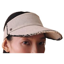 Visiera Hermès Effrangee Nera in Cotone Nero