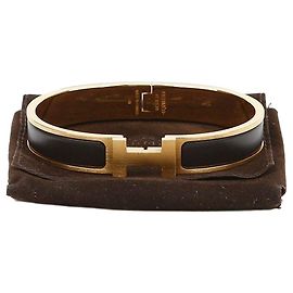 Bracciale Hermès Click HH Marrone Metallo Marrone