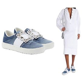 Roger Vivier Baskets Vivier Strass Denim Bleu
