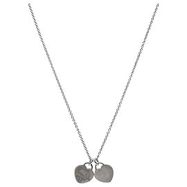 Tiffany & Co Collier Double Cœur en Argent Argenté