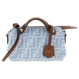 Fendi By The Way Soft Mini Handbag Light Blue Cotton Denim Blue