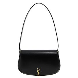 Autre Marque Bolsa de ombro em couro de bezerro preto Preto