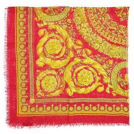 Sciarpa Versace rossa in modal e seta Rosso