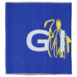 Givenchy Blue Wool and Silk Scarf Blue