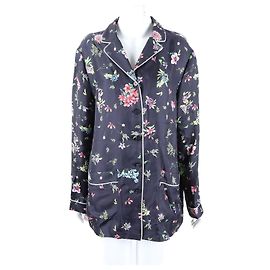 Christian Dior Seidenhemd Navy Multi Blau
