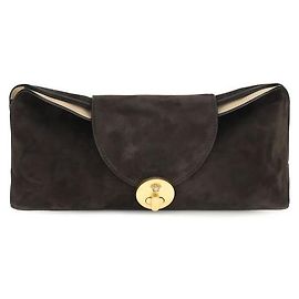 Versace Brown Calf Leather Bos Taurus Clutch Bag Brown