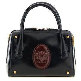 Versace Borsa in pelle di vitello nera Nero