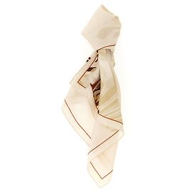 Lenço de seda Brunello Cucinelli Bloom Print Bege Bege