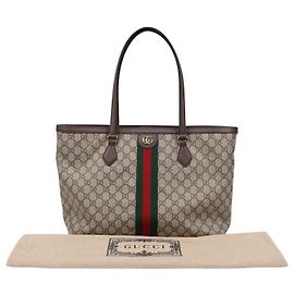 Gucci Ophidia GG Medium Tote Bag Brown Brown