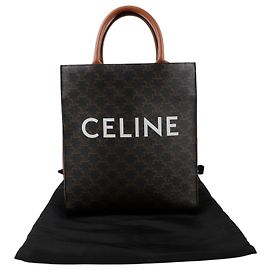 Céline Sac à main Vertical Cabas Small Tote Shoulder Bag Marron