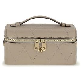 Tory Burch Gray Calf Leather Bos Taurus Wallet Brown