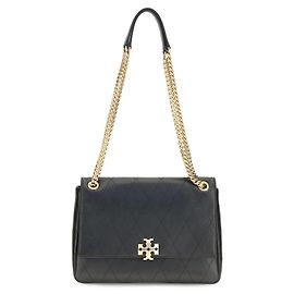 Tory Burch Bolsa de ombro Bos Taurus em couro de bezerro preto Preto