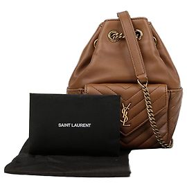 Autre Marque SAINT LAURENT Mini Borsa a Secchiello in Agnello Marrone Marrone
