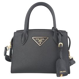 Prada Saffiano Gold Monochrome Mini Shoulder Bag Marrom