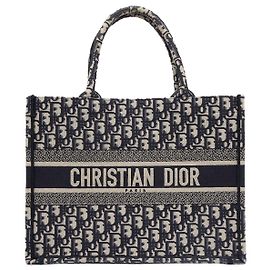 Dior Saco Book Tote Medium Oblique Azul Azul