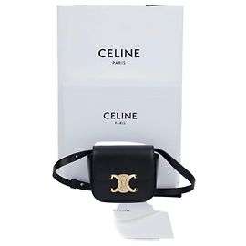 Céline Mini Claude in vitello lucido nero Nero