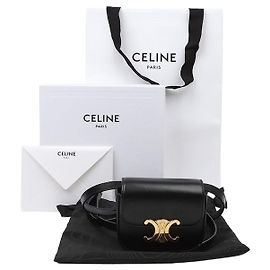 Céline Mini Claud in vitello lucido nero Nero