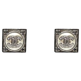 Boucles d'oreilles carrées Chanel argentées Argenté