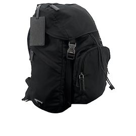 Prada Mochila em nylon Saffiano Marrom