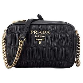 Prada Borsa a tracolla con catena Gopre Mini Nero