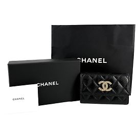 Chanel Caviar Flap Card Holder Black