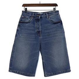 Prada Calções Bermuda em denim para mulher Azul