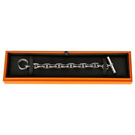 Hermès Pulsera de cadena Chandale Silver Plata