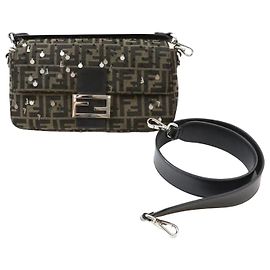 Fendi Bolsa de Ombro Baguette e Tiracolo Marrom
