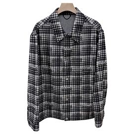 Louis Vuitton Checked Denim Overshirt Jacket Blue
