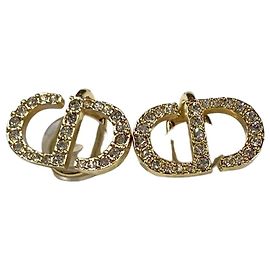 Dior Boucles d'oreilles puces à clip Petite CD Or Doré