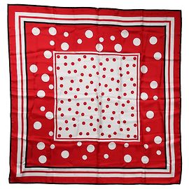 Dolce & Gabbana Lenço quadrado de bolinhas vermelhas e brancas x Cachecol Vermelho