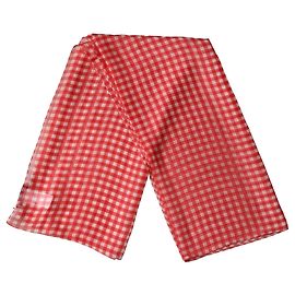 Dolce & Gabbana Pañuelo y bufanda de seda a cuadros blanco y rojo Roja