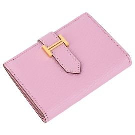 Hermès Tarjetero compacto Mizore de piel de cabra Silver Plata
