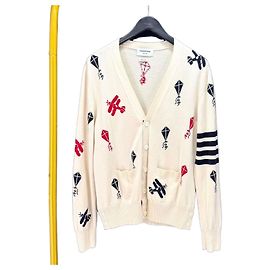 Thom Browne Cardigã Sky Icon com alça diagonal Branco
