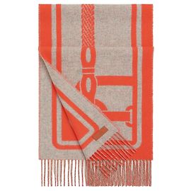 Hermès Bufanda Coaching de Cachemira Naranja